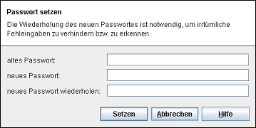 Der Dialog zum Ändern des Passwortes