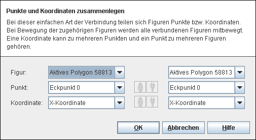 Der Dialog Punkte und Koordinaten zusammenlegen und trennen