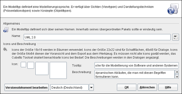 Der Modelltypeneditor