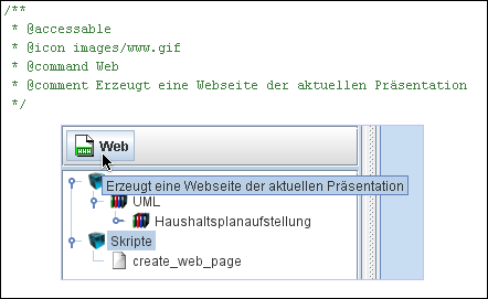 Integration von Skripten in die Funktionsleiste
