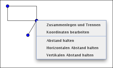 Dialog beim Ziehen zweier Punkte aufeinander