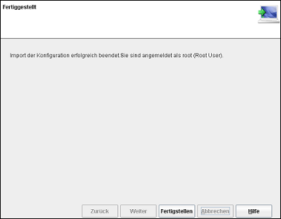 Bericht über den Import einer Konfiguration