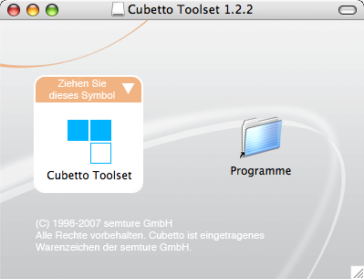 Startfenster der Installation