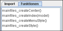 Die Registerkarte Funktionen