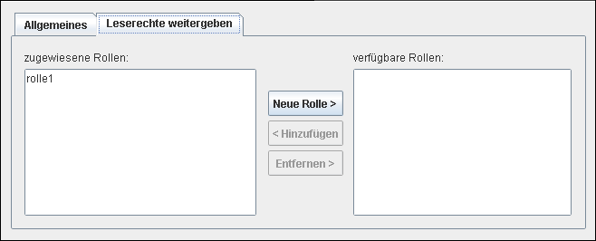 Leserechte an andere Rollen weitergeben
