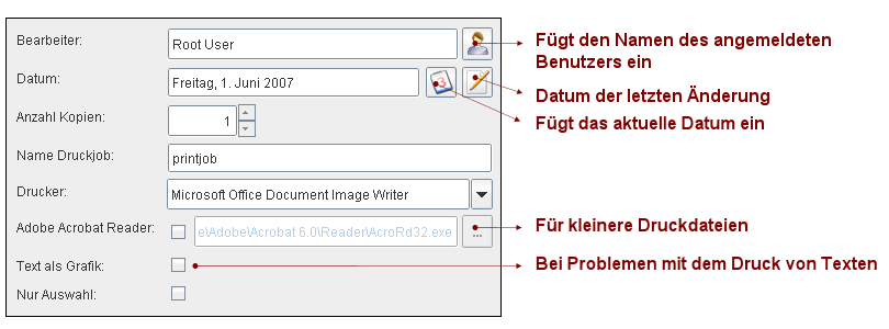 Die Registerkarte Allgemein
