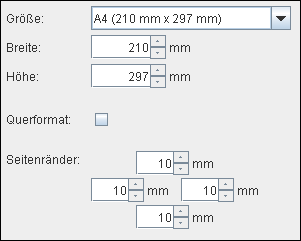 Die Registerkarte Größe und Ränder