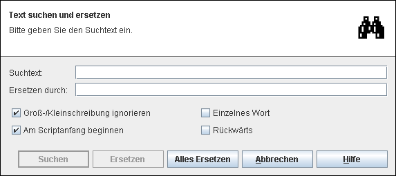 Suchen und Ersetzen